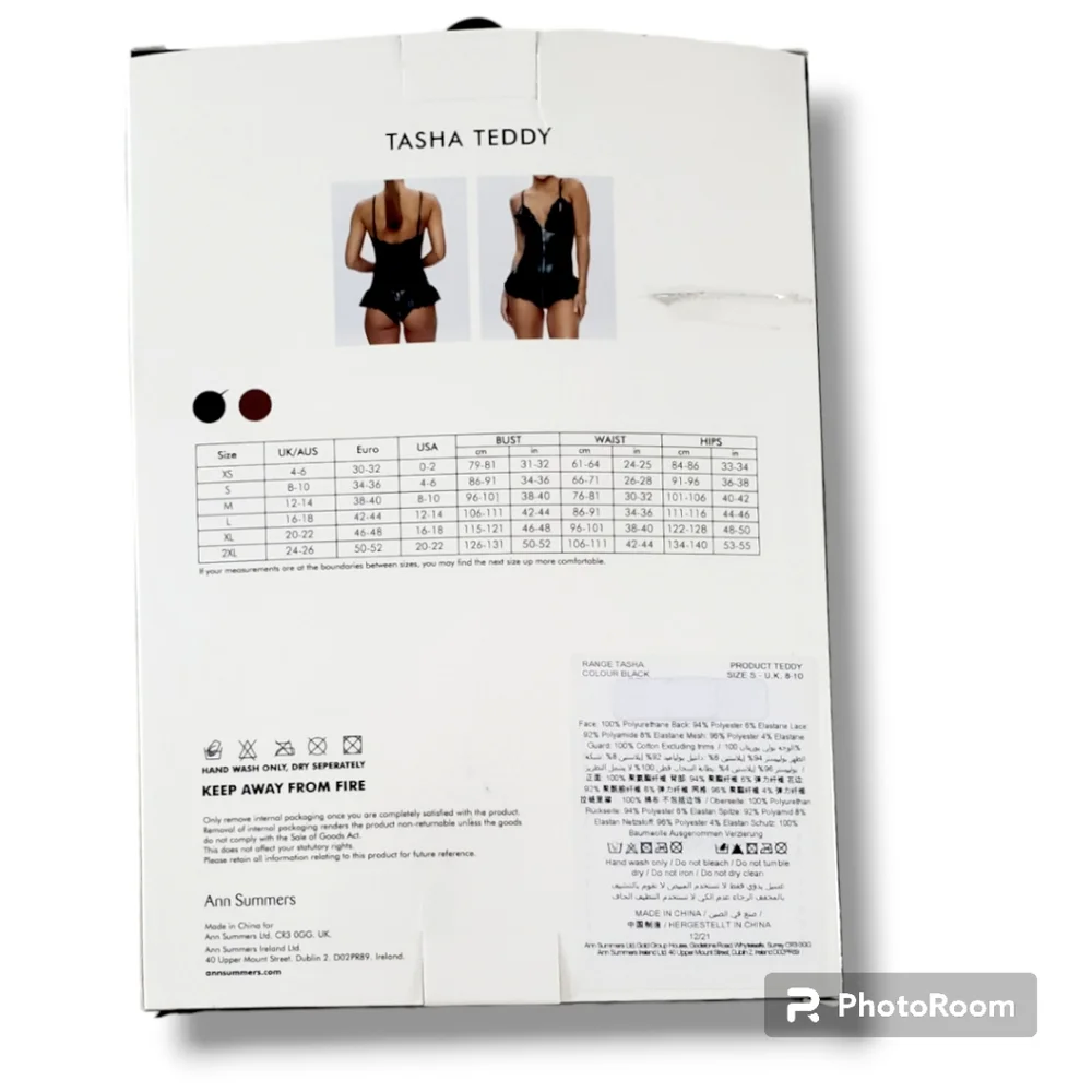 NWT Nordstrom Ann Summers Black Latex Tasha Teddy Size Small - Picture 8 of 8